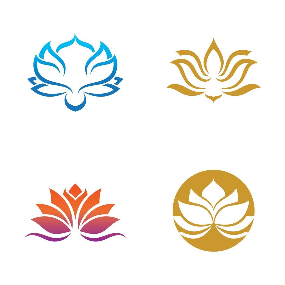 Lotusblumen-Design-Logo-Vorlage vektor