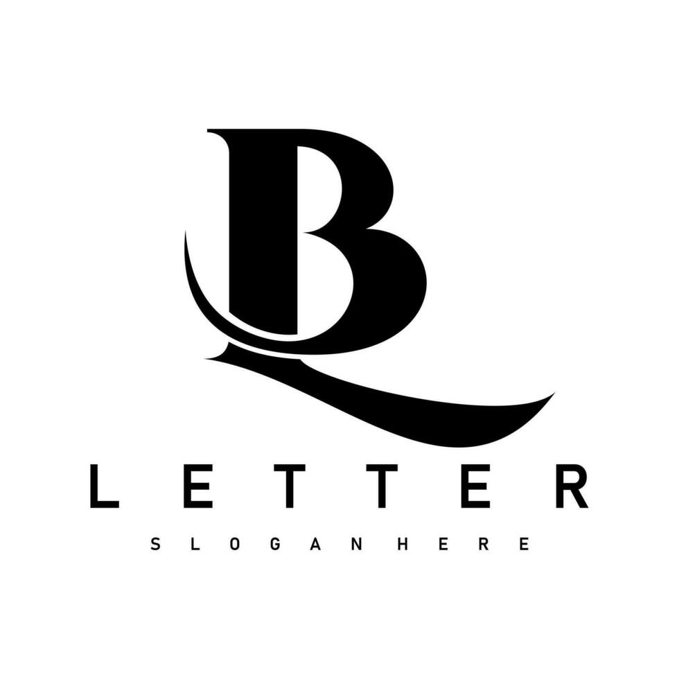 Brief b l Logo Design Vektor Kunst