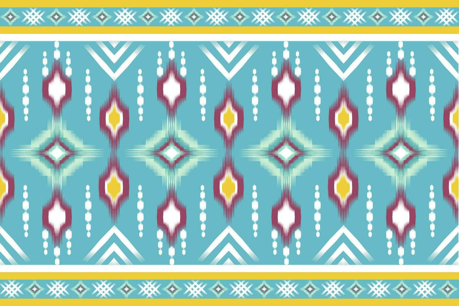 afrikanisch Ikat Paisley Stickerei auf Blau Hintergrund, traditionell nahtlos geometrisch Muster, aztekisch abstrakt Muster Design zum vektor