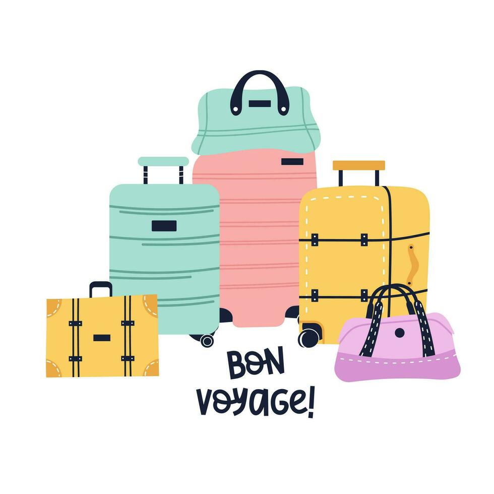 resa bagage och resväska vektor sammansättning