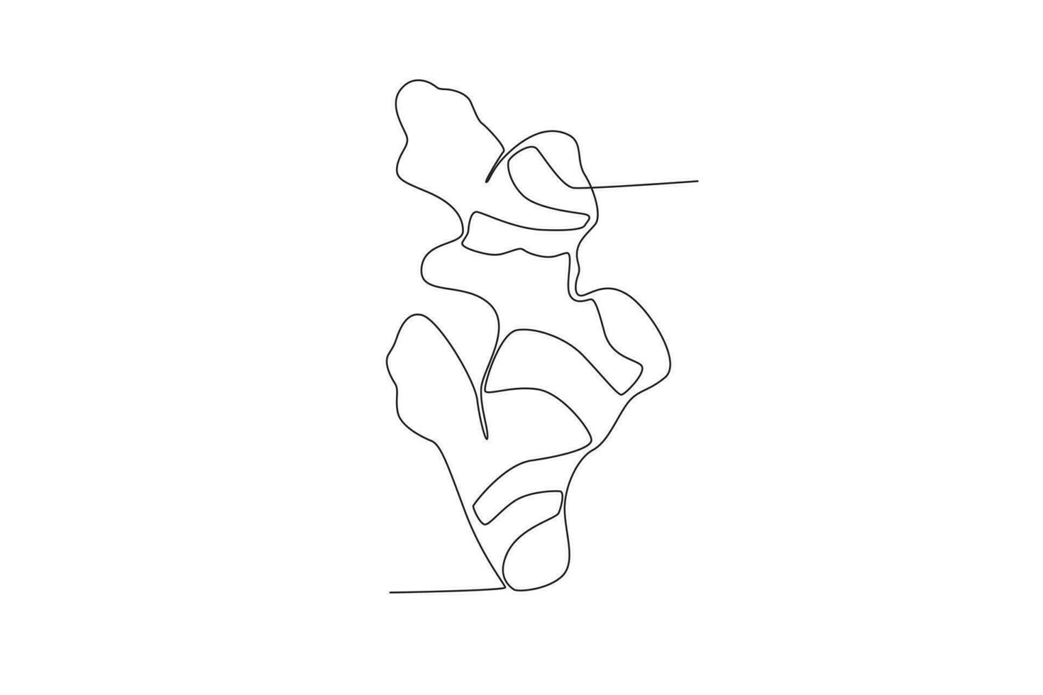 enda ett linje teckning ingefära vegetabiliska begrepp kontinuerlig linje dra design grafisk vektor illustration