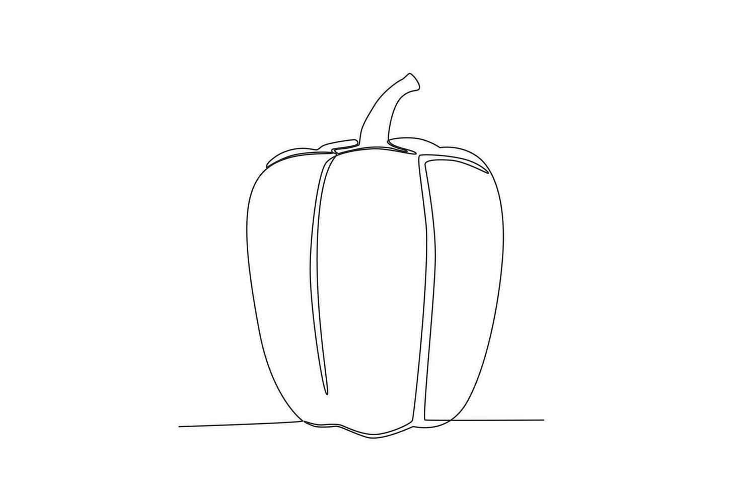 enda ett linje teckning paprika vegetabiliska begrepp kontinuerlig linje dra design grafisk vektor illustration