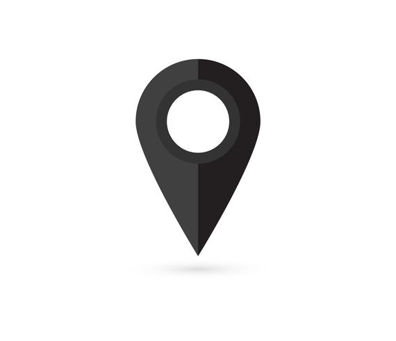 Platsstift. Map pin flat icon vector design.