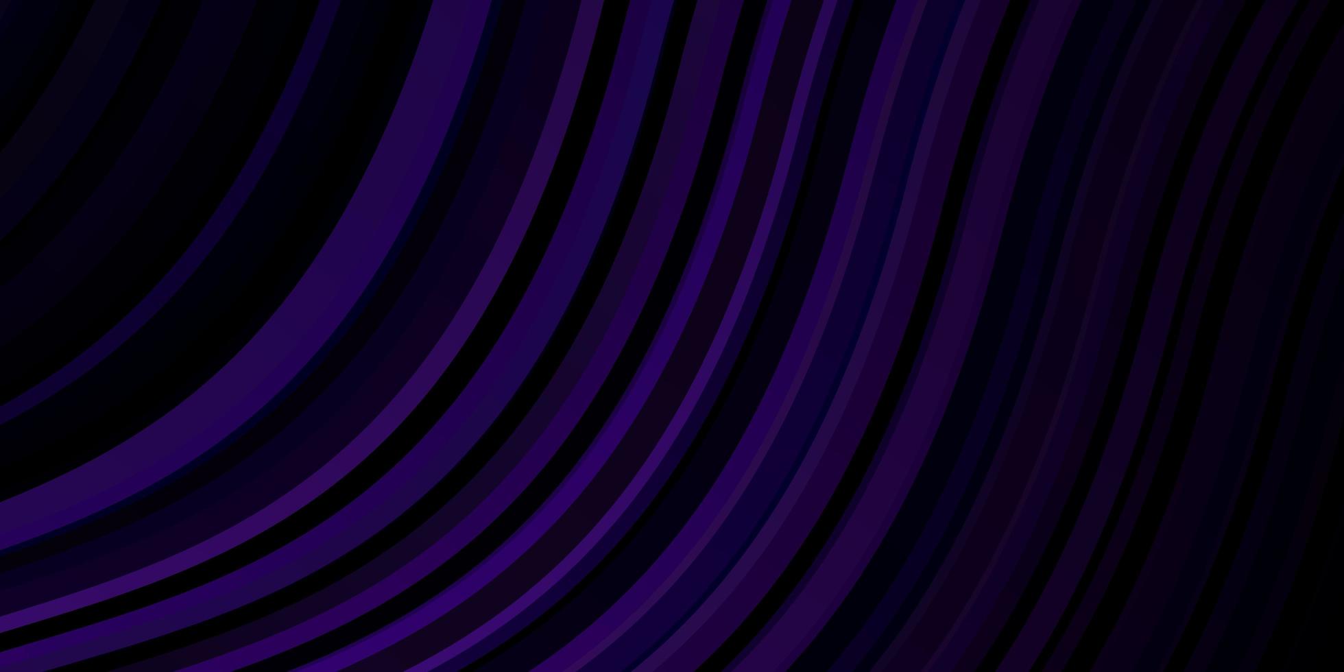 dunkelviolettes Vektormuster mit trockenen Linien. abstrakte Darstellung mit Bandy-Farbverlaufslinien. Vorlage für Handys. vektor