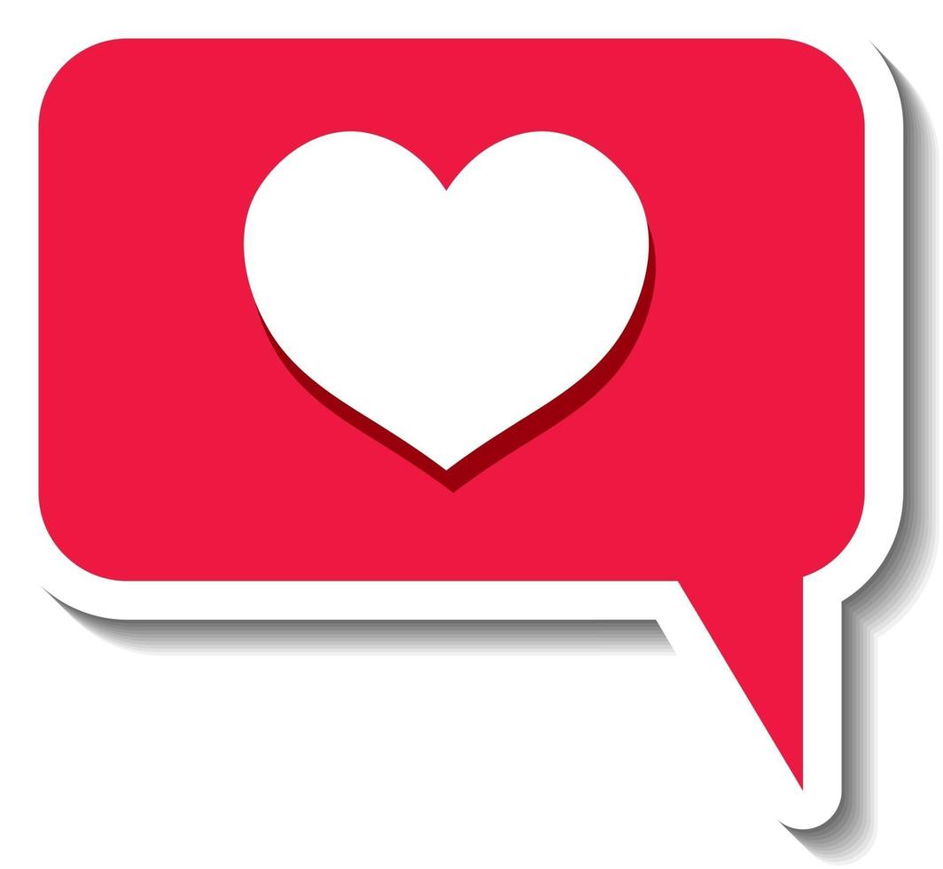 en klistermärke mall med hjärta sociala medier ikon isolerad vektor