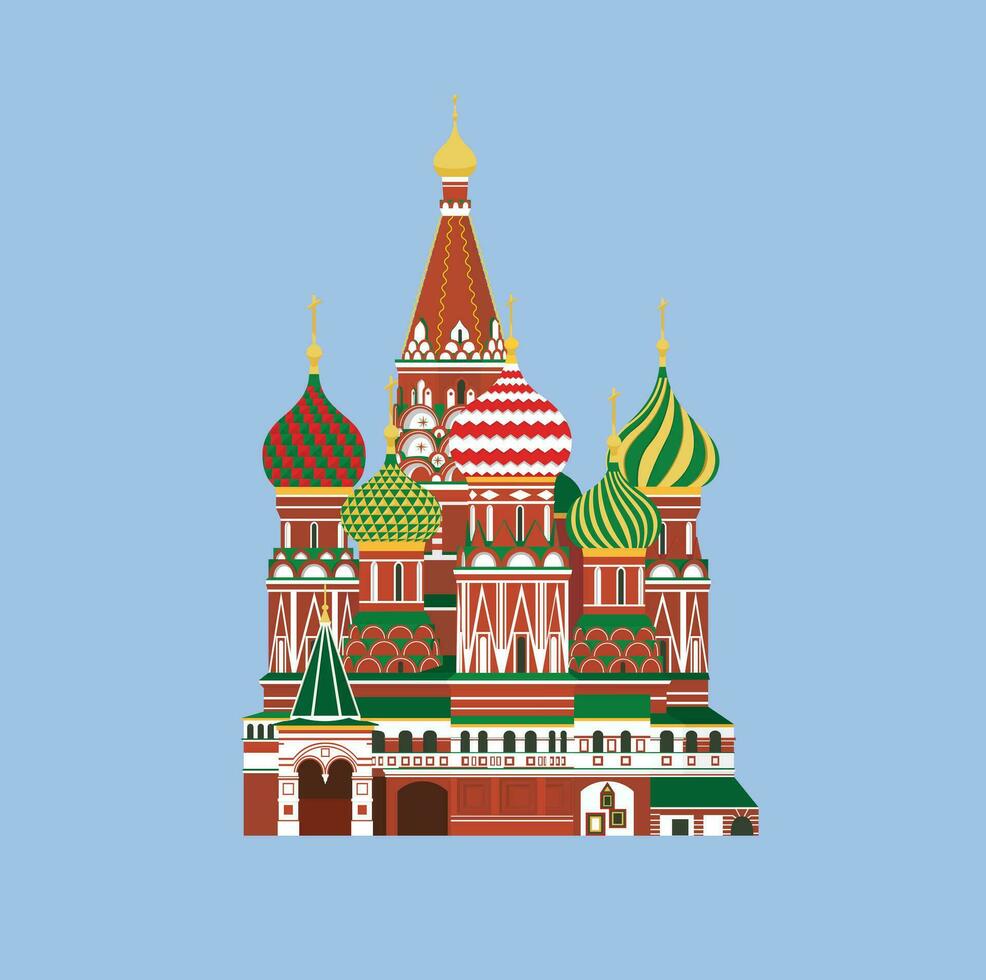 st. Basilikum Kathedrale Moskau Russland Vektor Illustration. Kirche im rot Quadrat. Tourismus Konzept. Welt berühmt Sehenswürdigkeiten.