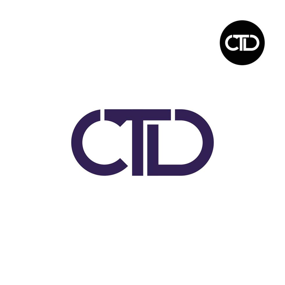 brev ctd monogram logotyp design vektor