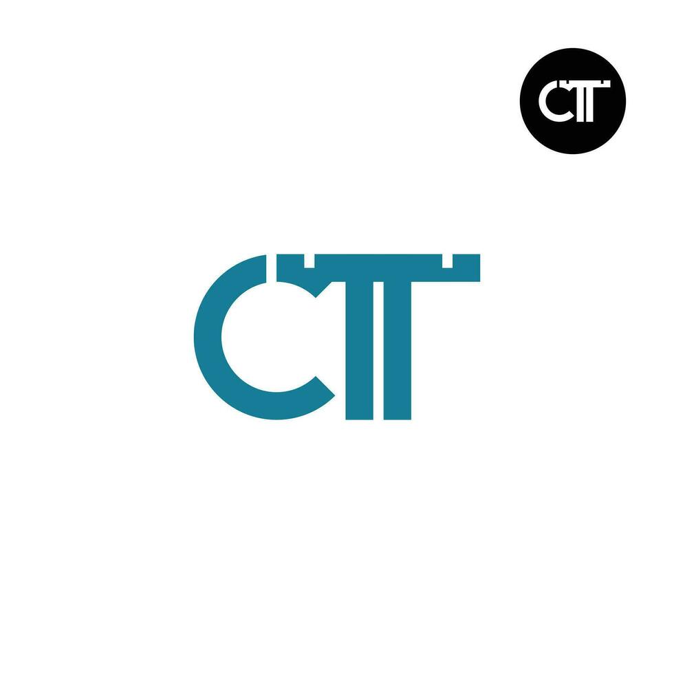 Brief ctt Monogramm Logo Design vektor