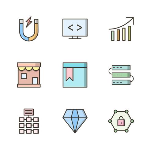 Satz von Vector SEO Search Engine Optimization Icons