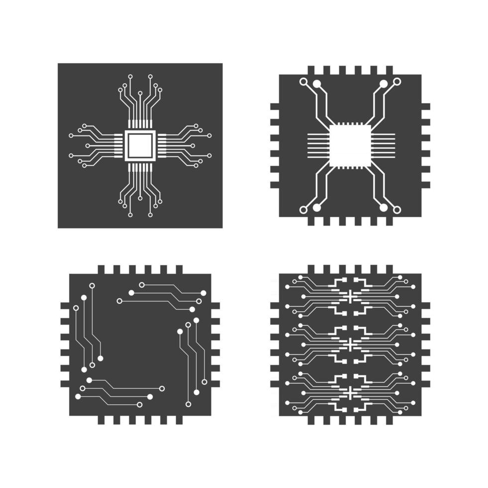 Schaltungslogo-Vorlagenvektor einstellen vektor