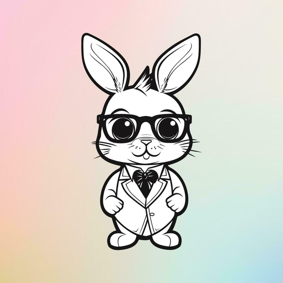 kanin i en kostym de sofistikerad kanin vektor