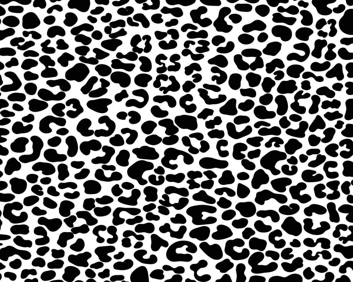 Leopard schwarz Flecken Muster nahtlos auf ein Weiß Hintergrund klassisch Design. vektor