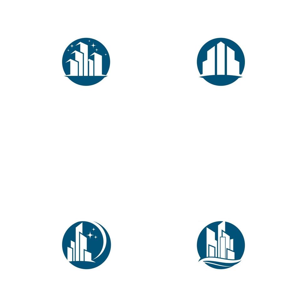 Stellen Sie die moderne Skyline der Stadt ein. Stadtsilhouette. Vektor-Illustration vektor