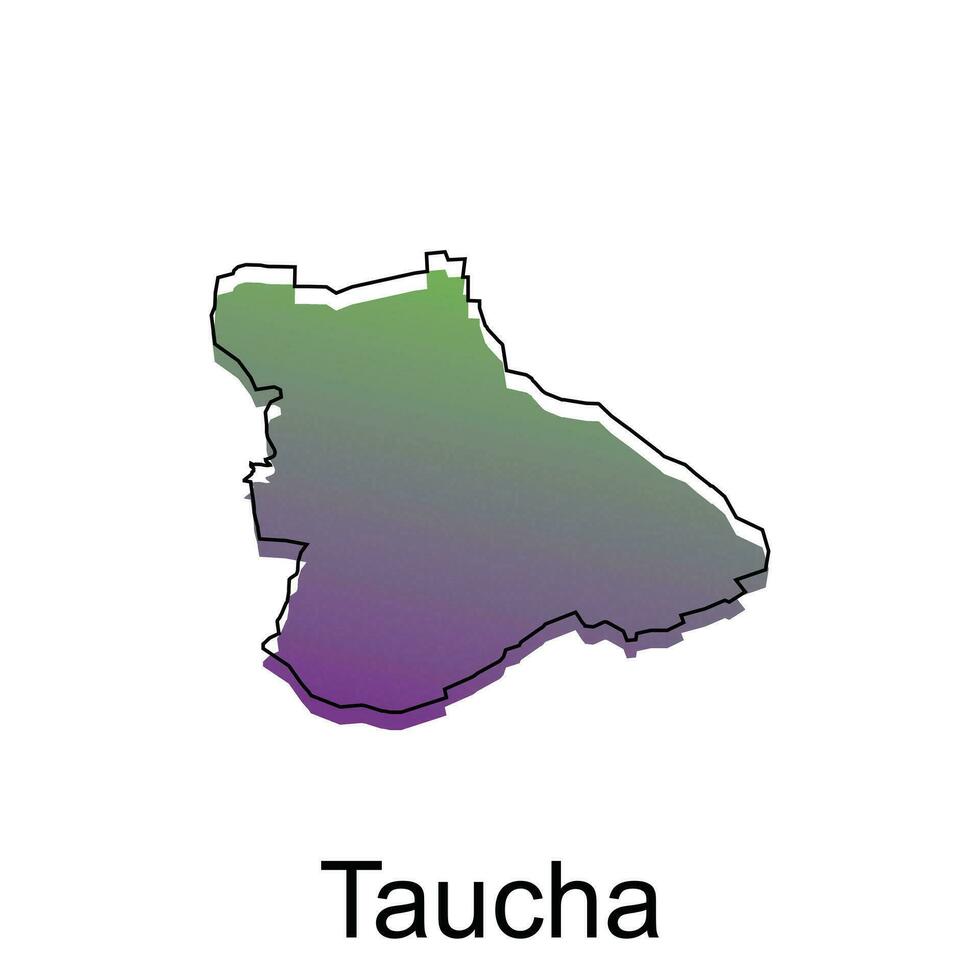Karte von Taucha Illustration Design mit schwarz Gliederung auf Weiß Hintergrund, Design Vorlage geeignet zum Ihre Unternehmen vektor