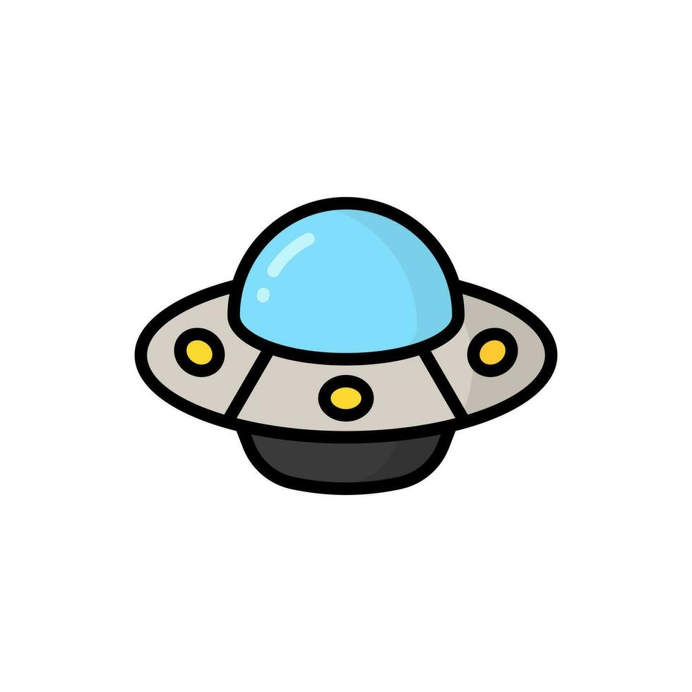 UFO Karikatur Vektor Symbol Illustration. Transport Symbol Konzept isoliert Prämie Vektor. eben Karikatur Stil