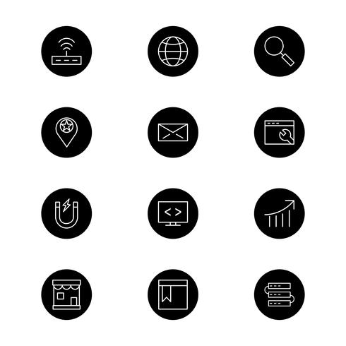 Satz von Vector SEO Search Engine Optimization Icons