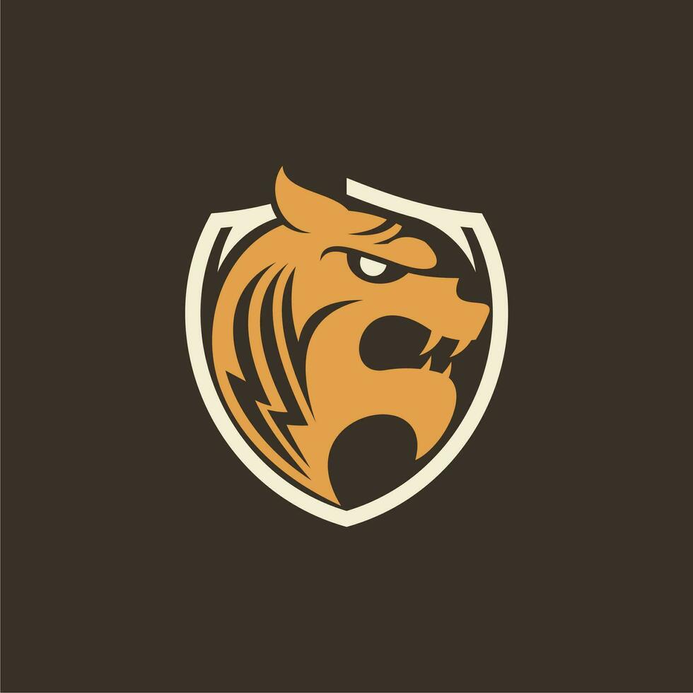 enkel tiger huvud logotyp för emblem eller ikon vektor