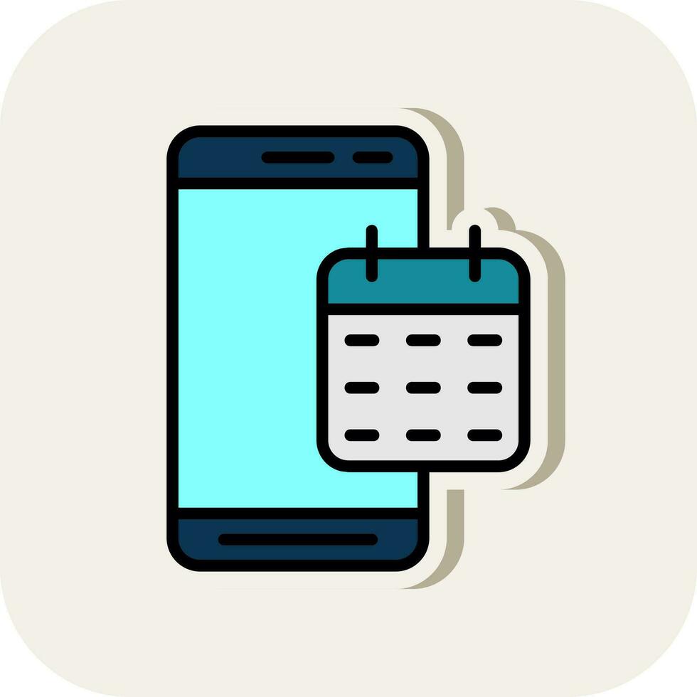 Handy, Mobiltelefon Kalender Vektor Symbol Design