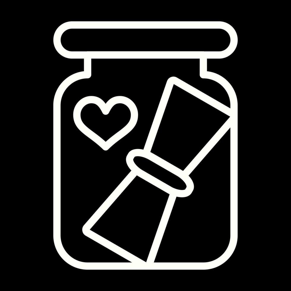 kärlek brev i en flaska vektor ikon