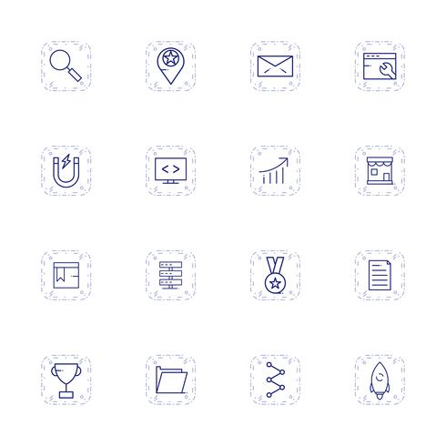 Satz von Vector SEO Search Engine Optimization Icons