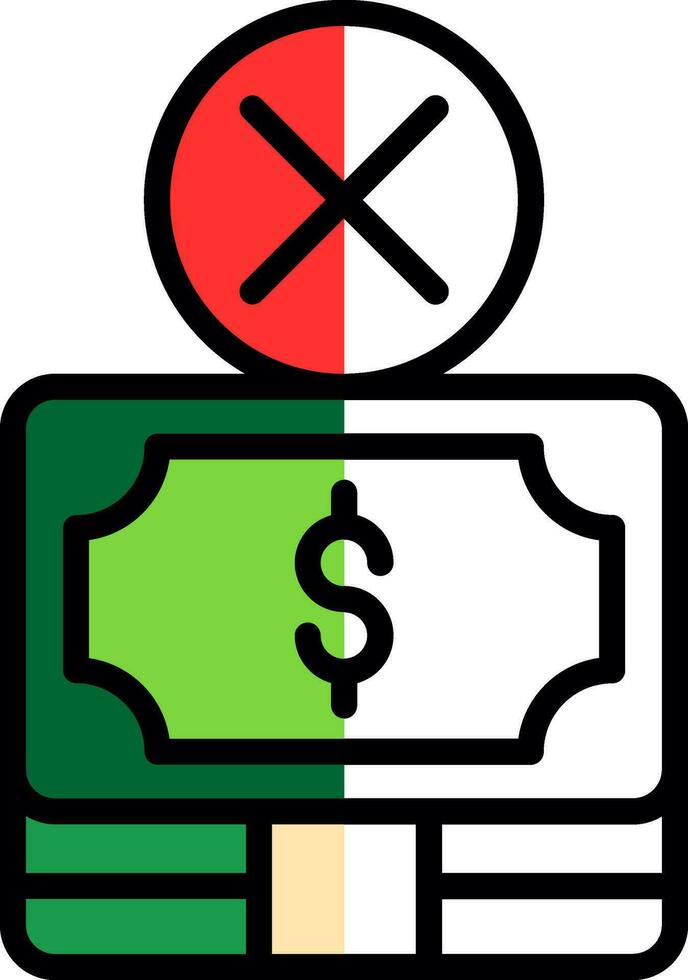 kein Geld-Vektor-Icon-Design vektor