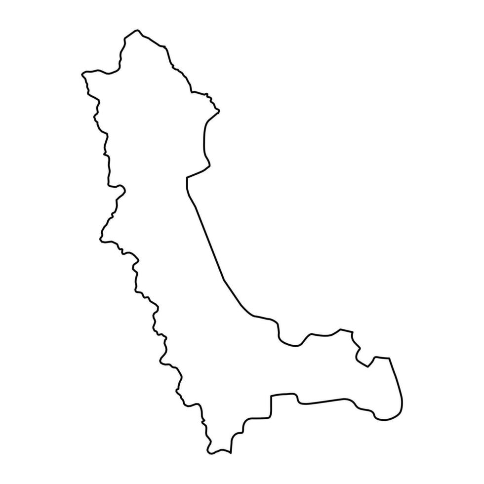 Westen Aserbaidschan Provinz Karte, administrative Aufteilung von Iran. Vektor Illustration.