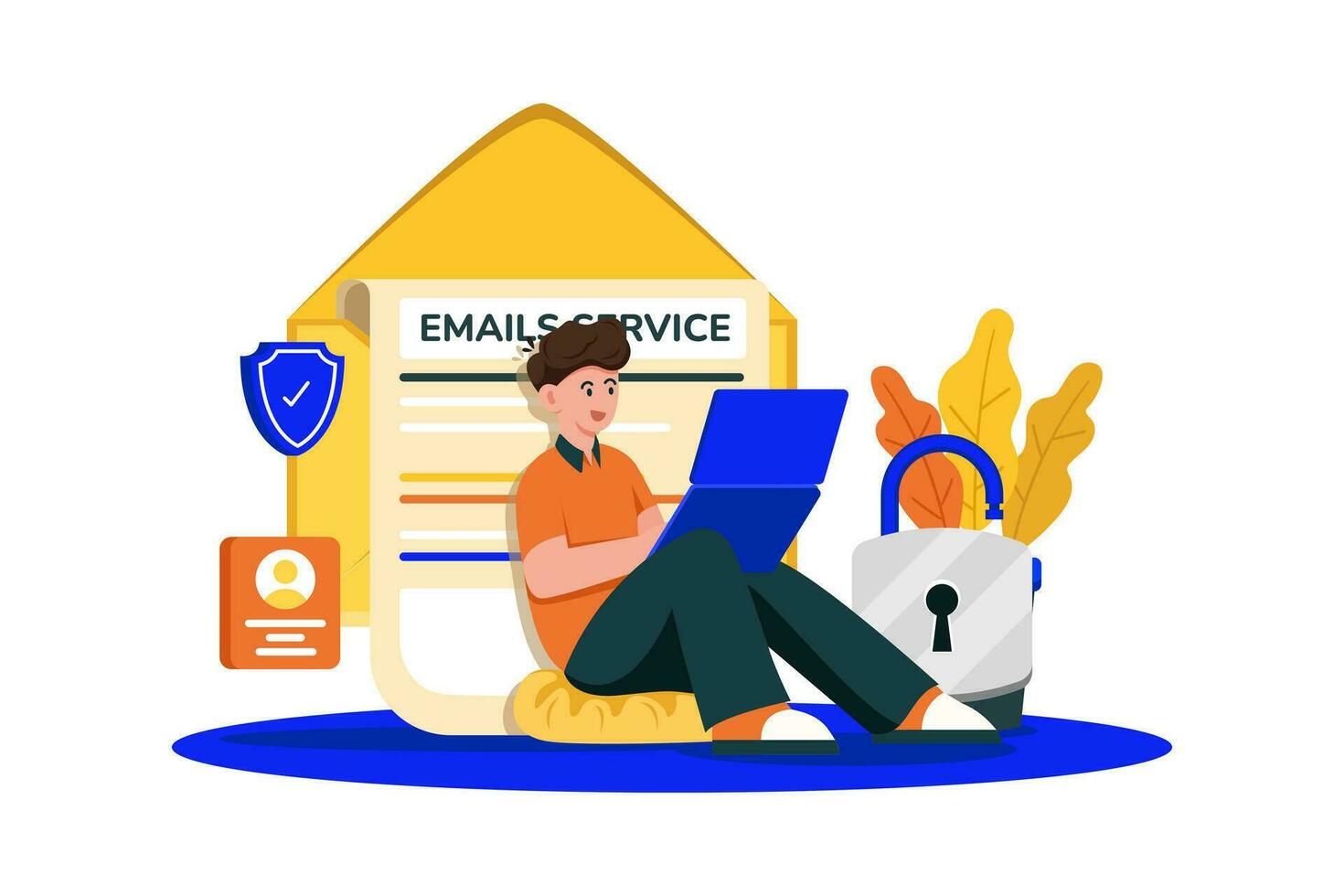 Email Bedienung Anbieter Angebot sichern Nachrichtenübermittlung Lösungen. vektor