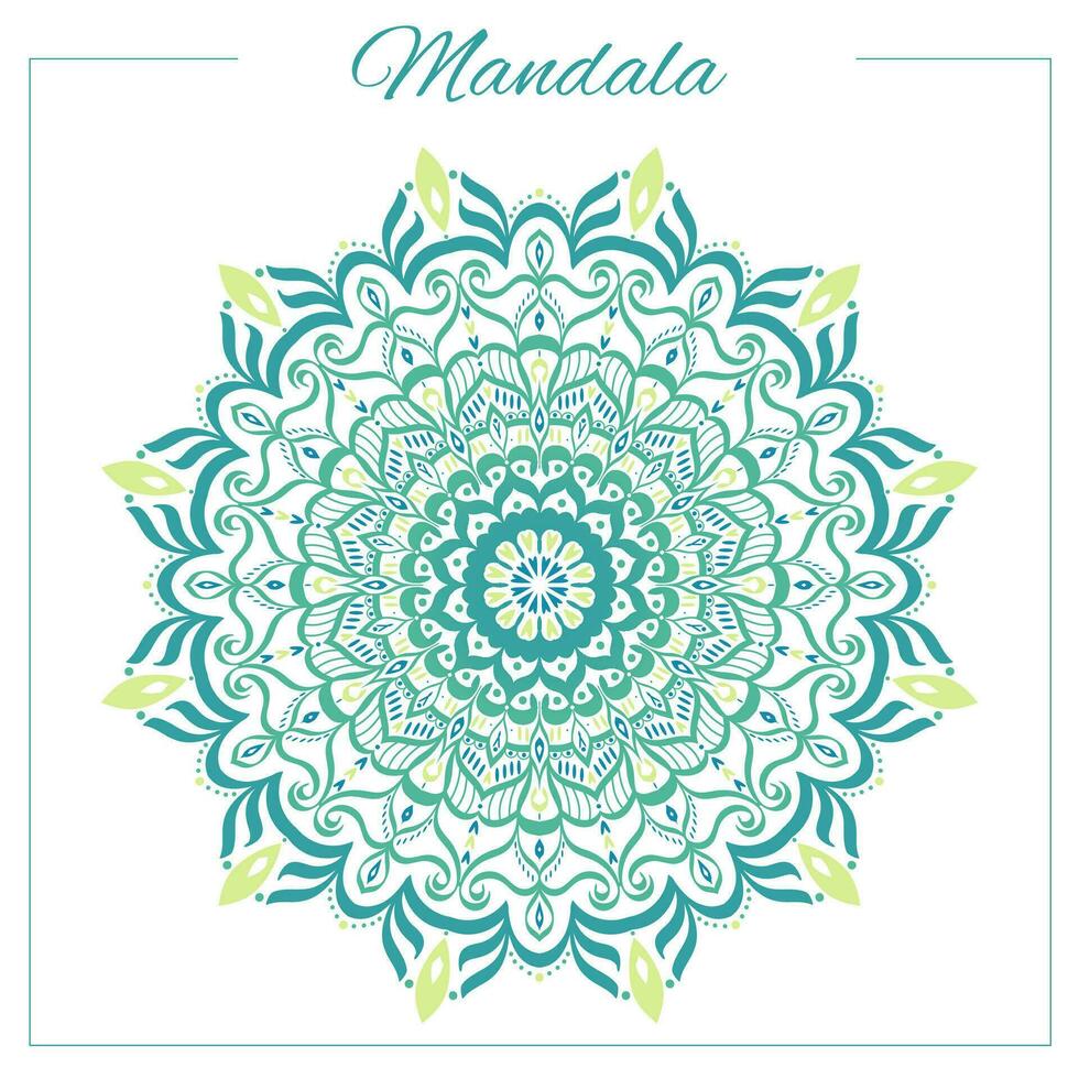 bunt Mandala. Grün orientalisch kreisförmig Ornament mit indisch, Arabisch, Türkisch Motive. isoliert, Vektor, editierbar. vektor