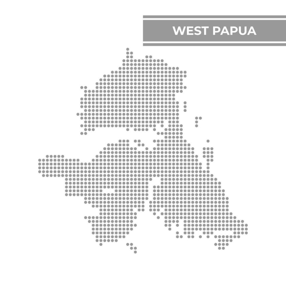 gepunktet Karte von Westen Papua ist ein Provinz von Indonesien vektor