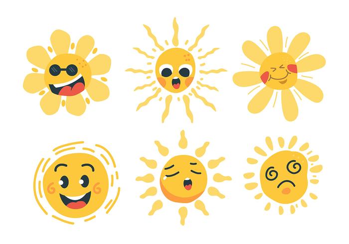 sonne clipart eingestellt vektor