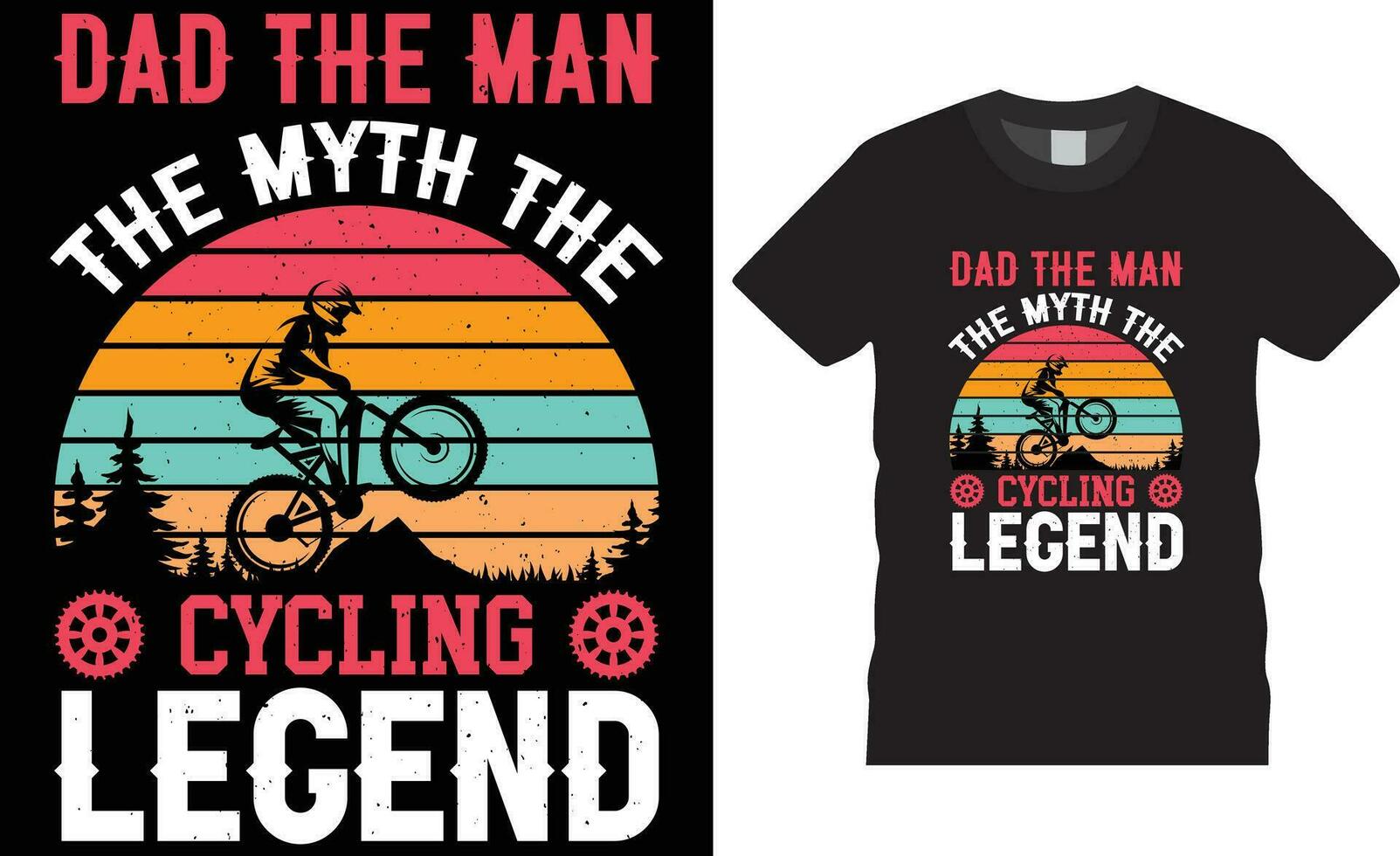 pappa de man de myt de cykling legend cykel t-shirt design vektor