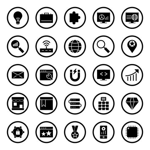 Satz von Vector SEO Search Engine Optimization Icons