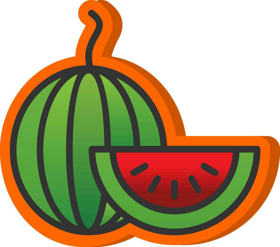 Wassermelonen-Vektor-Icon-Design vektor