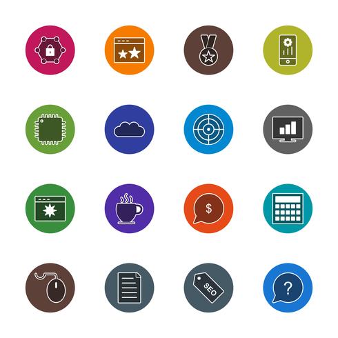 Satz von Vector SEO Search Engine Optimization Icons