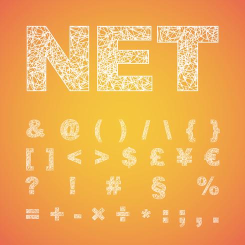 Net font typeset, vektor typsnitt