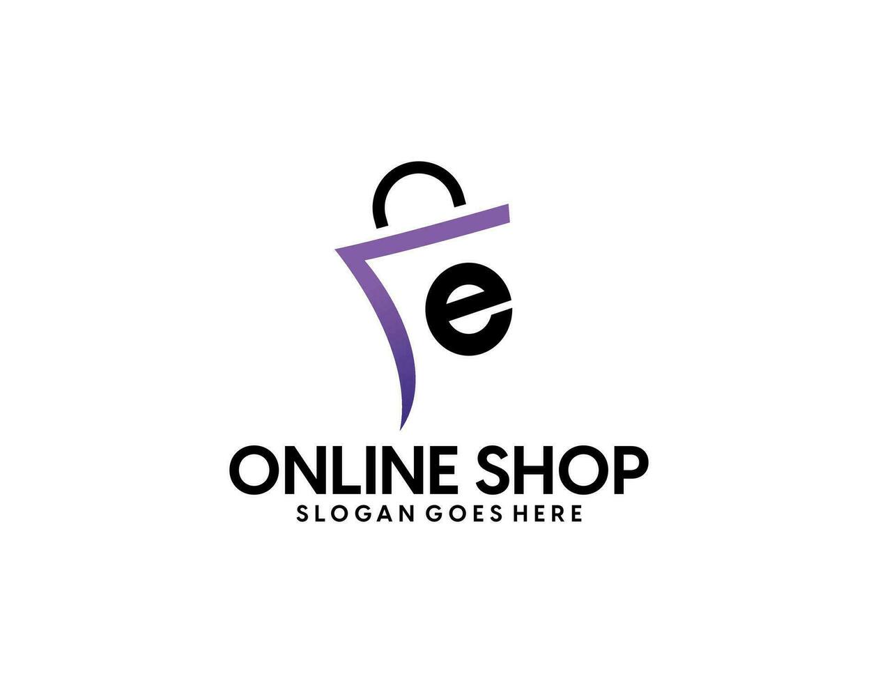 E-Commerce Logo Vorlage. Tablette Geschäft und Einkaufen Tasche Vektor Design. Digital Markt Illustration