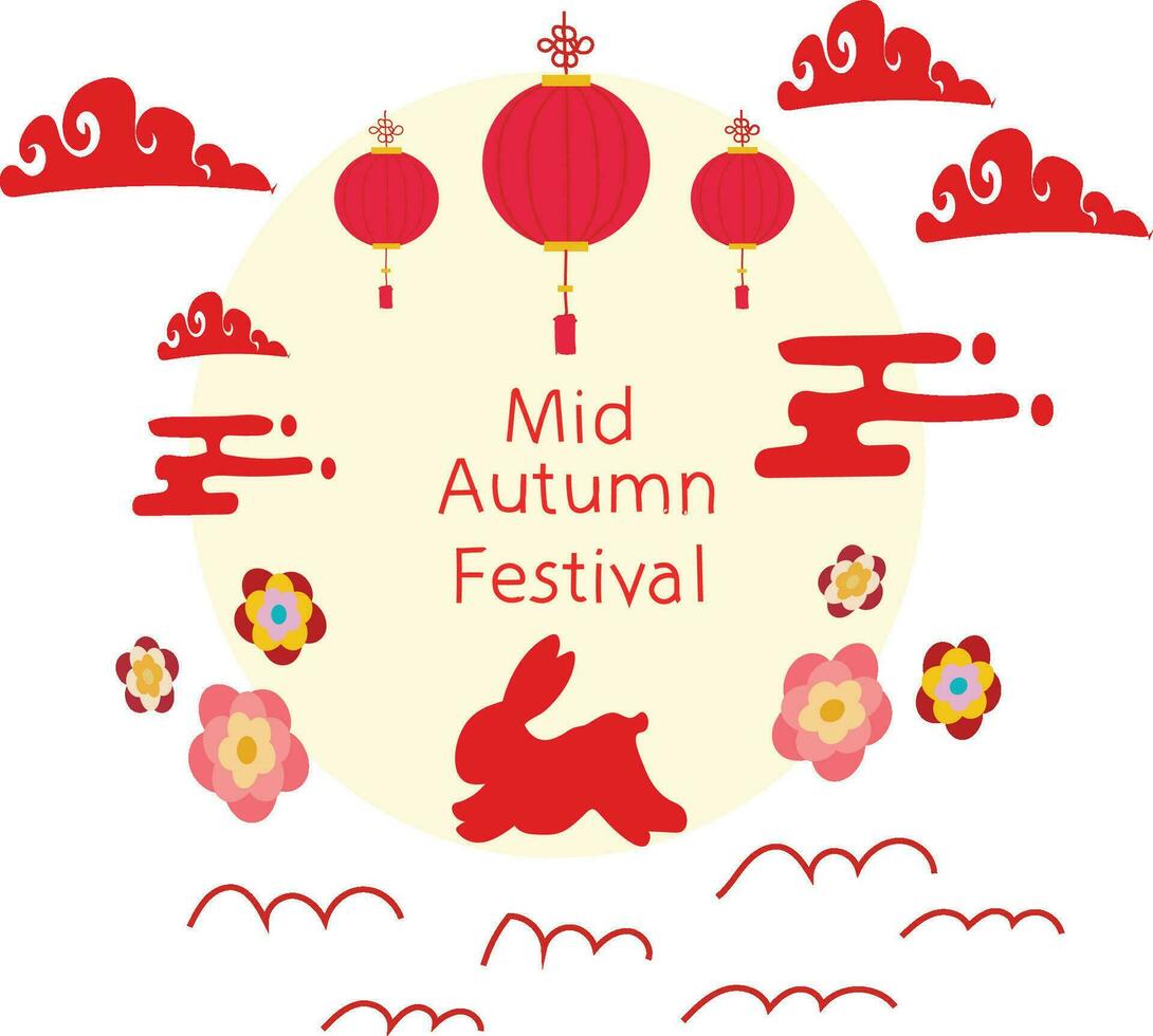 glücklich Mitte Herbst traditionell Festival Vektor