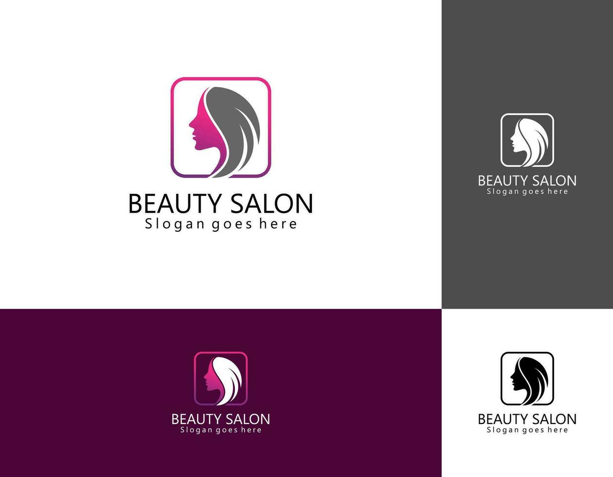 Schönheit Haarschnitt Salon Logo mit Schere Vektor Illustration Design