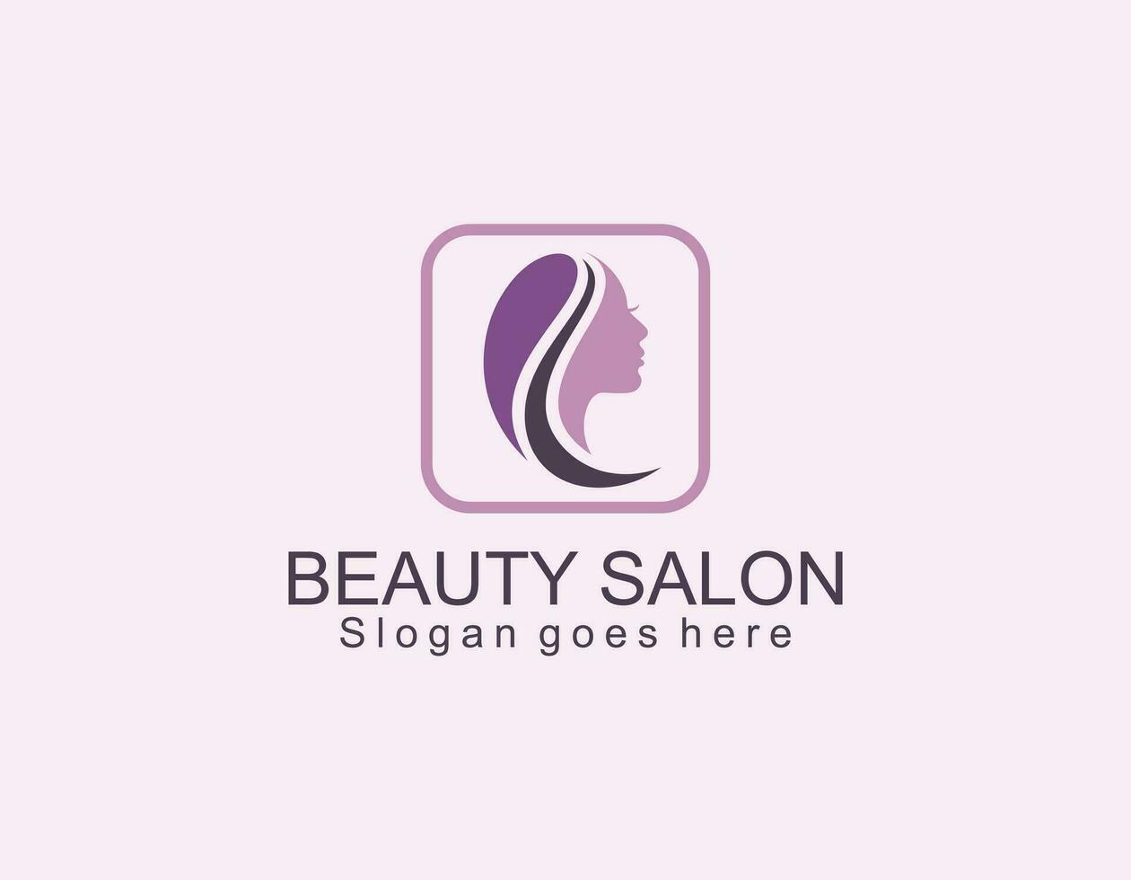 Frau Gesicht mit Blatt Stil stilisiert Schönheit Salon Logo vektor