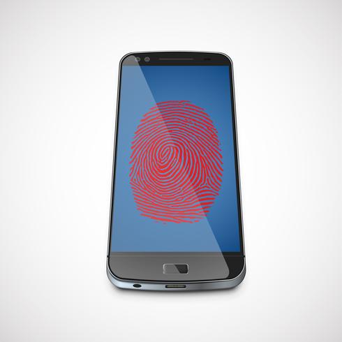 Fingeravtryck på en realistisk smartphones skärm, vektor illustration