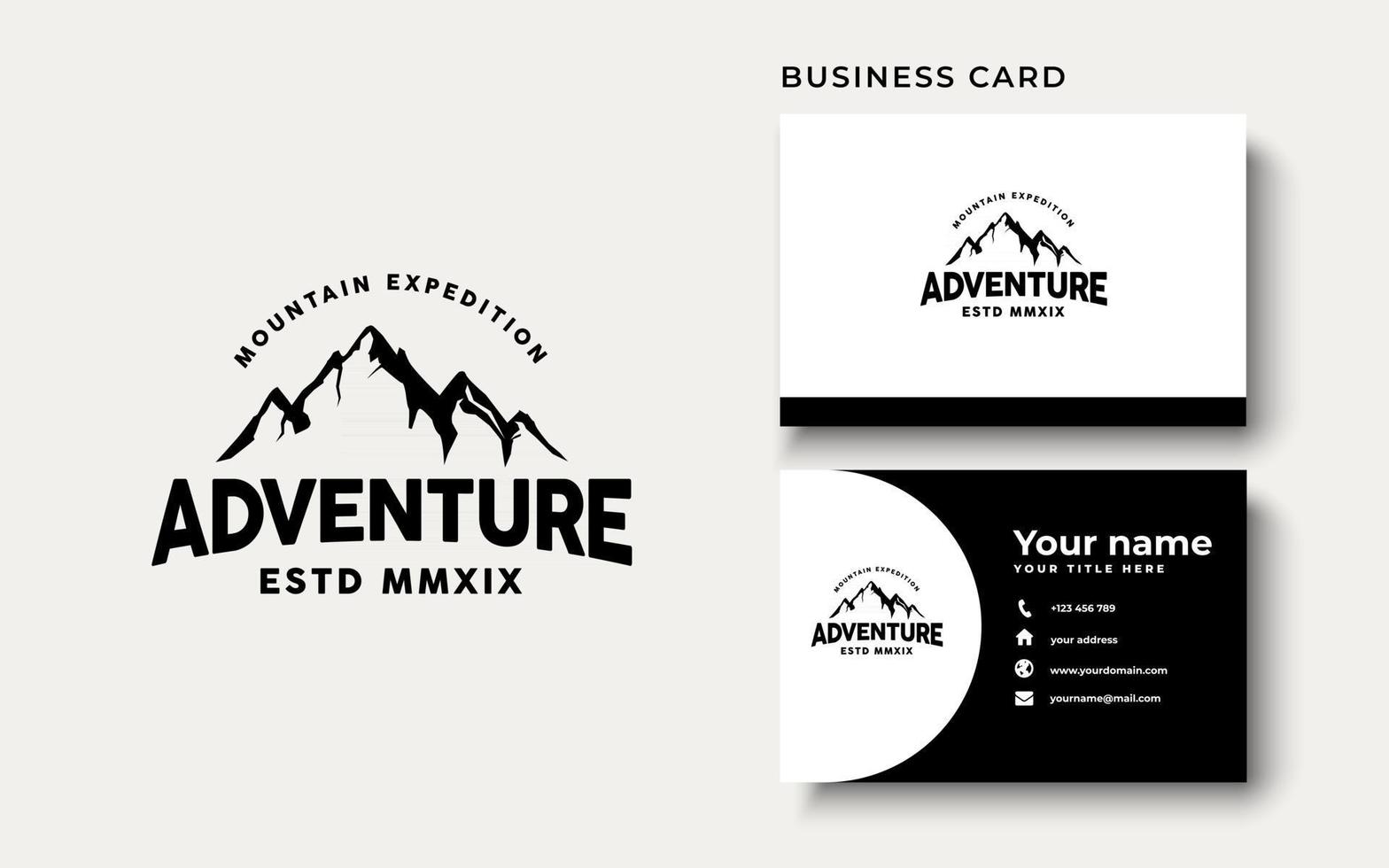 vintage mountain äventyr logo design inspiration vektor