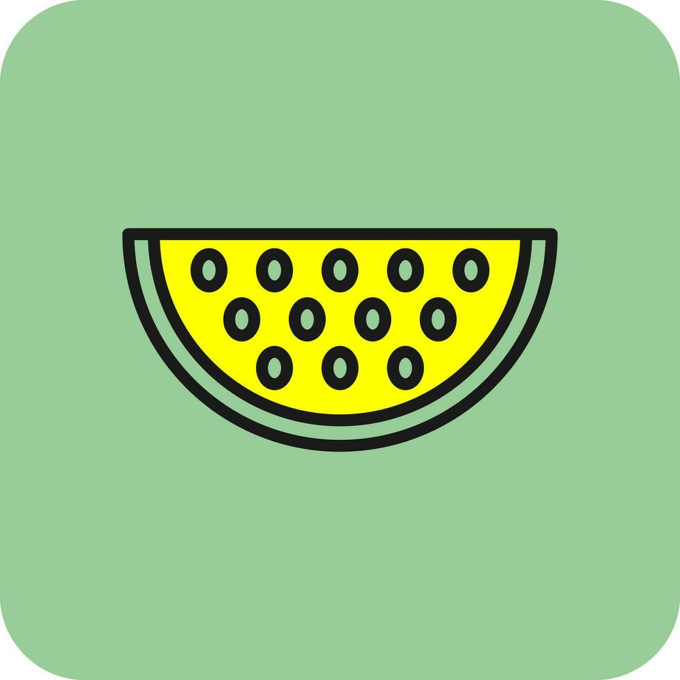 Wassermelonen-Vektor-Icon-Design vektor