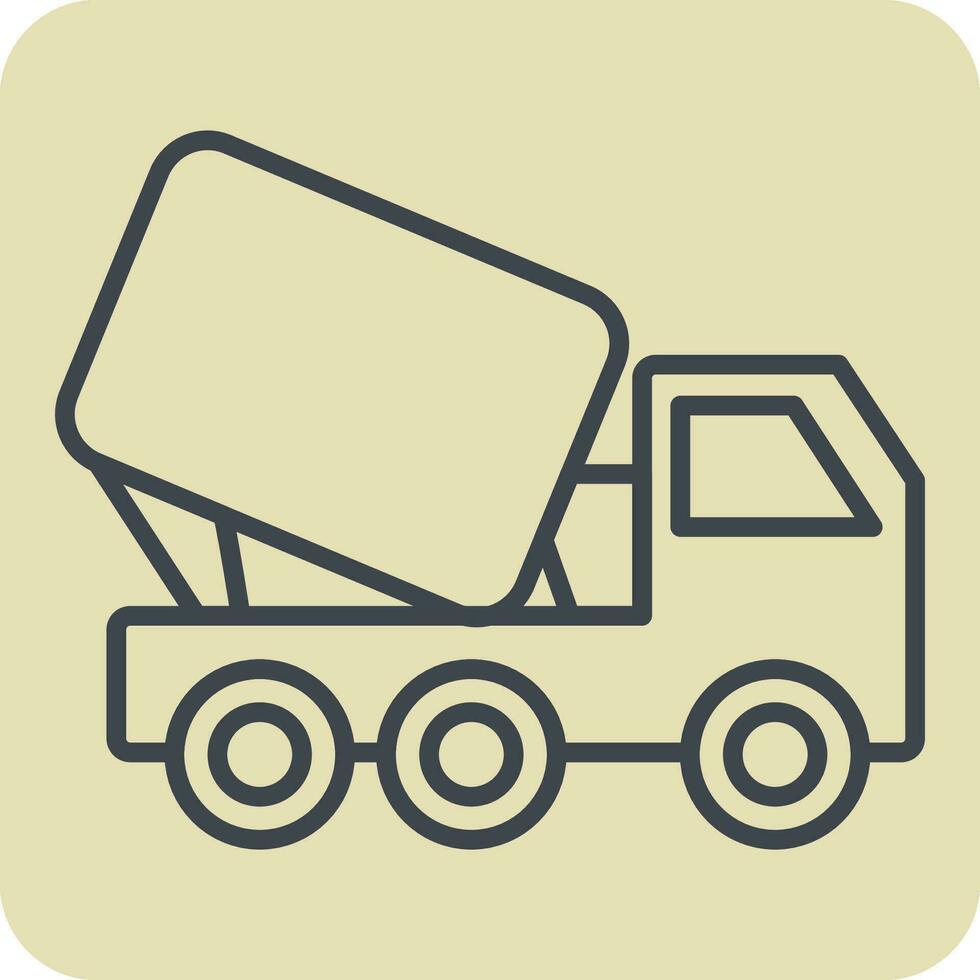 Symbol LKW Rührgerät. verbunden zu Gebäude Material Symbol. Hand gezeichnet Stil. einfach Design editierbar. einfach Illustration vektor