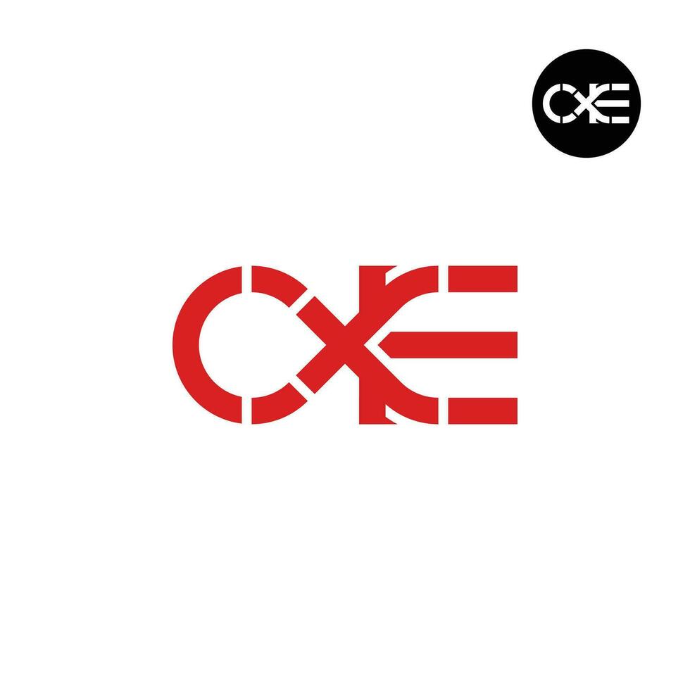 brev cxe monogram logotyp design vektor