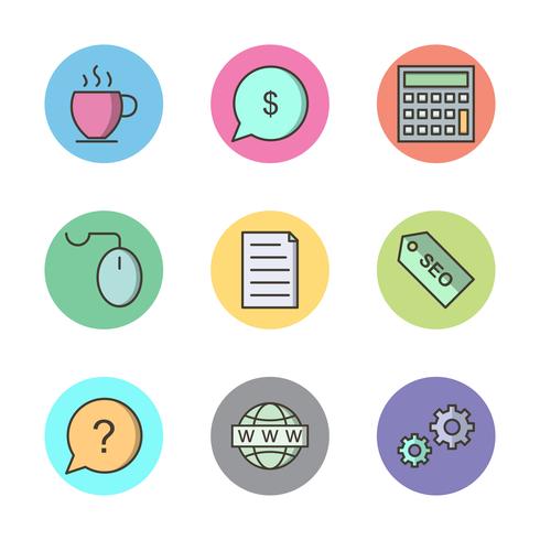 Satz von Vector SEO Search Engine Optimization Icons