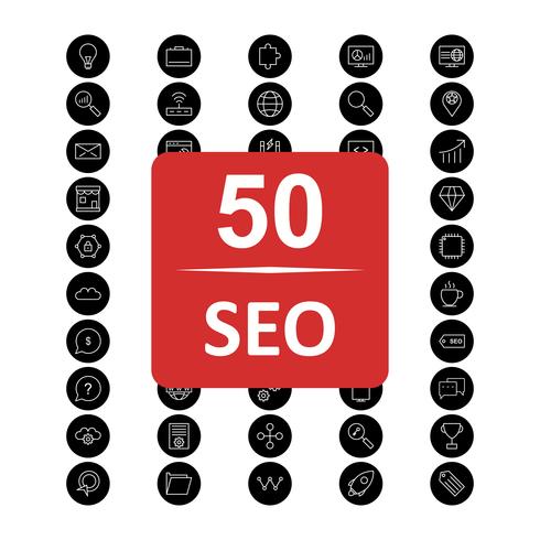 Satz von Vector SEO Search Engine Optimization Icons