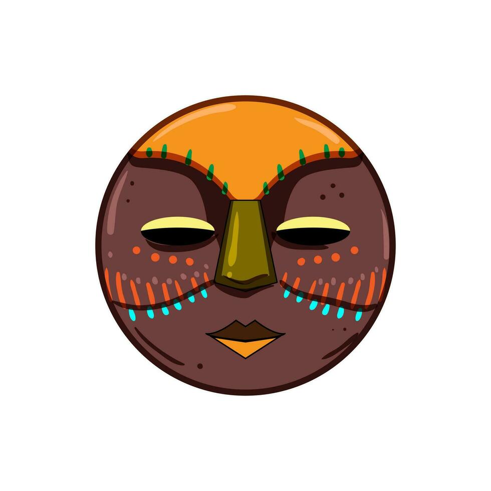 Tiki Stammes- Maske Karikatur Vektor Illustration