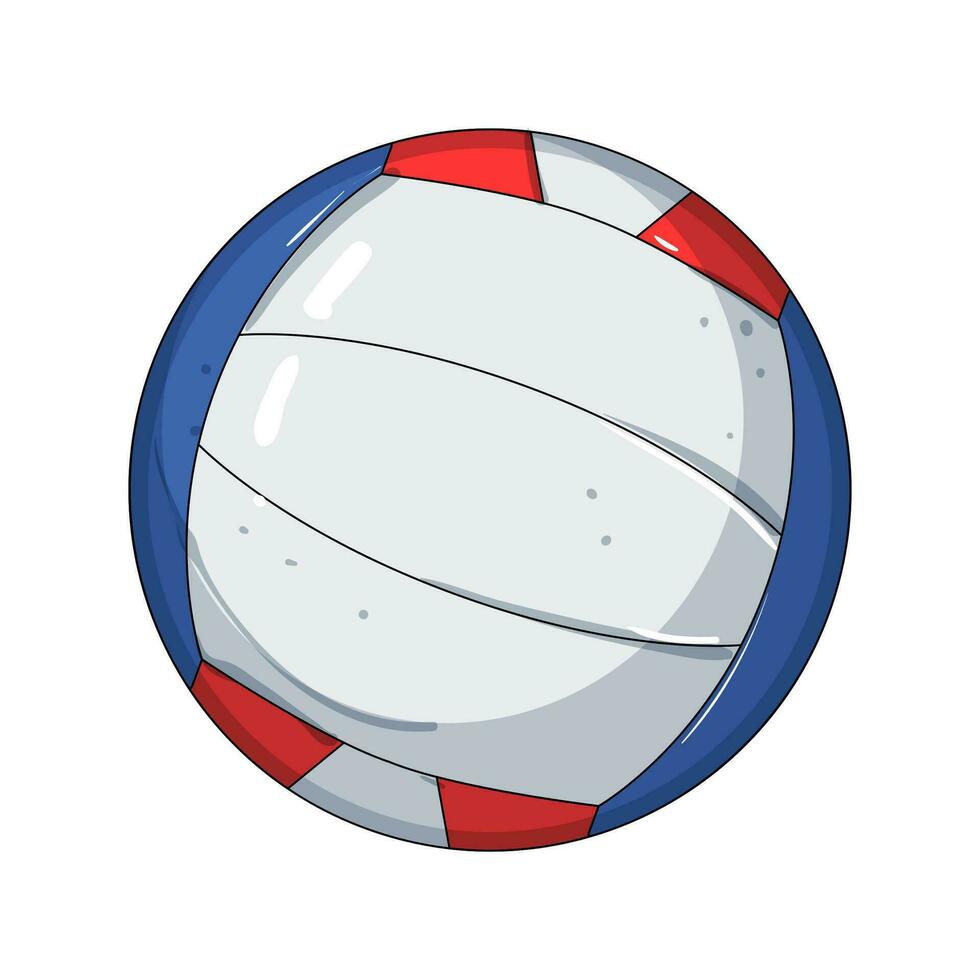 Utrustning volleyboll boll tecknad serie vektor illustration