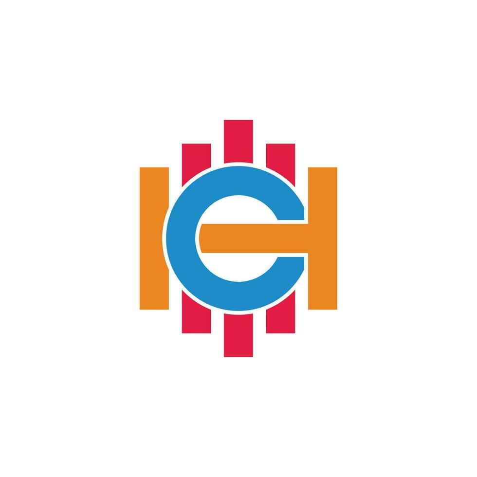 Brief CH Streifen bunt geometrisch Logo Vektor