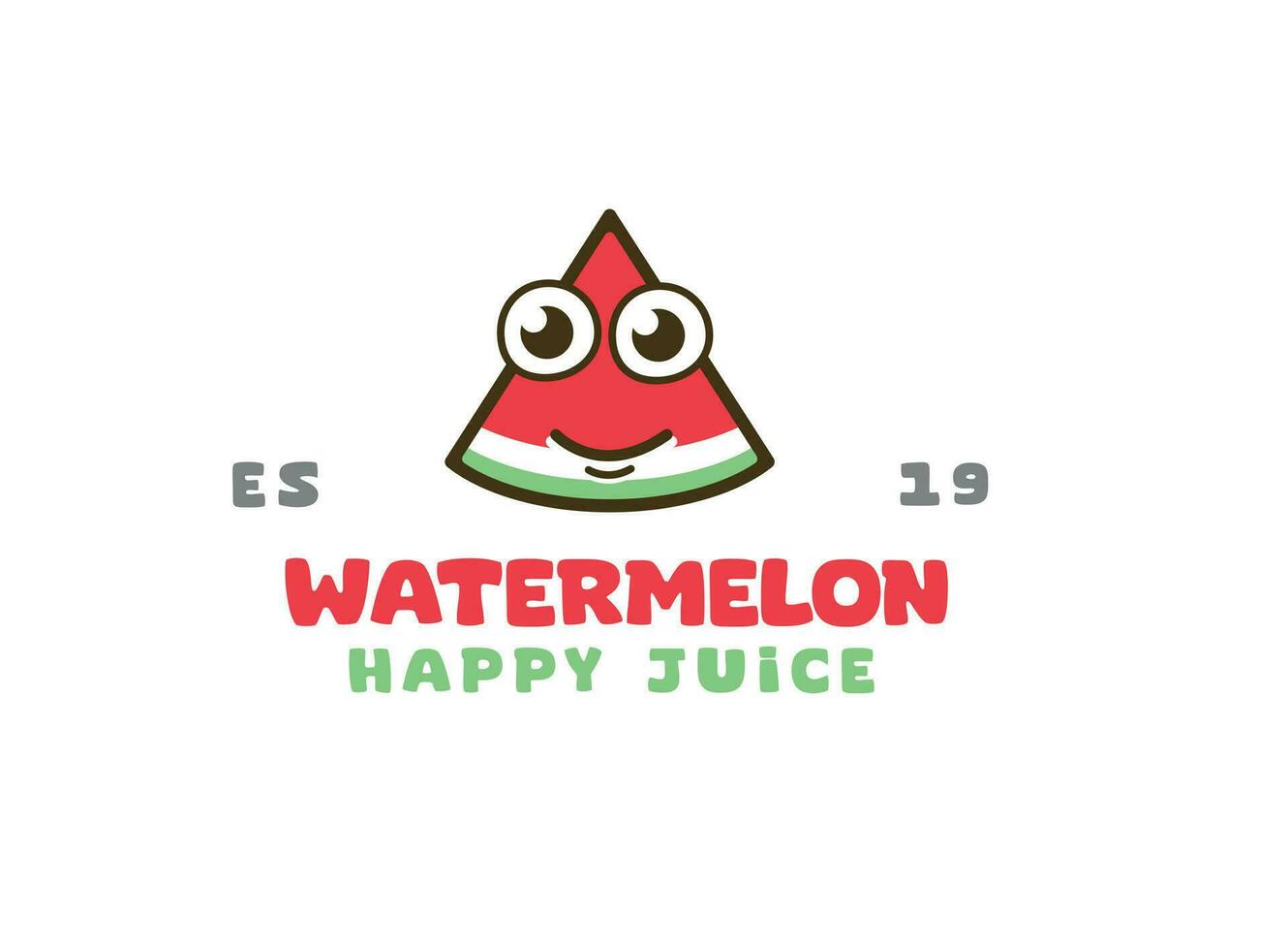 vattenmelon söt maskot - Lycklig vattenmelon masct karaktär- vattenmelon maskot logotyp vektor